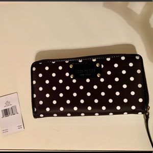 Black/white Polka Dot Kate Spade wallet NWT